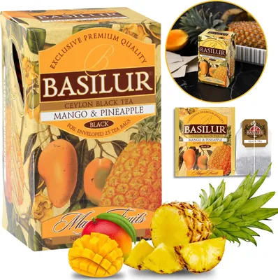 Produktbild von BASILUR Magic Fruits - Schwarzer Ceylon-Tee mit Ananas und Mango 25 x 2 g x6