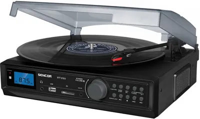Produktbild von SENCOR STT 212U Gramofón s funkciou Autostop, 3 rýchlosti, USB / SD slot, Bluetooth prehrávanie (prijímač), kompatibilita s MP3
