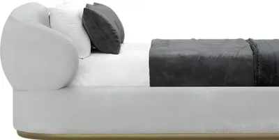 Produktbild von Weißes Textilbett im modernen Design