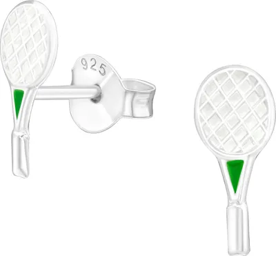 Produktbild von Ohrstecker 925 Sterling Silber mit Badmintonschläger