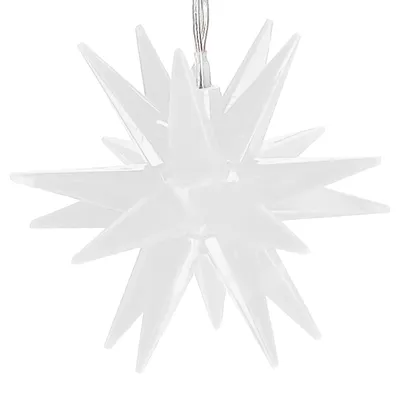 Produktbild von Leuchtstern 3D Ø7cm mit Timerfunktion, 12 Zacken, Weihnachtsbeleuchtung weiß