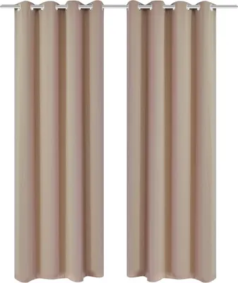Produktbild von Verdunkelungs-Vorhänge mit Metallringen 135 x 245 cm Creme blackout