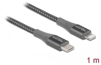 Image de Delock Daten- und Ladekabel USB Type-C,lightning, grau 1m