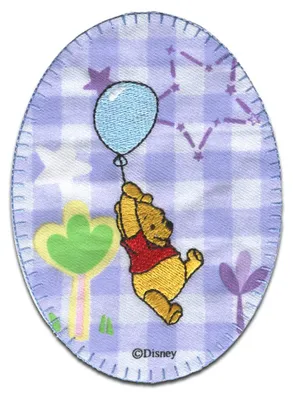 Produktbild von Disney © Winnie Pooh Luftballon Ballon - Aufnäher, Bügelbild, Aufbügler, Applikationen, Patches, Flicken, Zum Aufbügeln, Größe: 10,7 x 8 cm