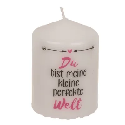 Produktbild von Stumpenkerze, Du bist meine kleine perfekte Welt