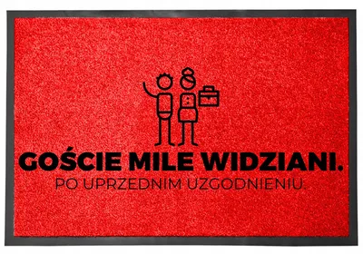 Produktbild von TabPrint Fußmatte 40x60 Rot Humor Gäste Nur Nach Absprache