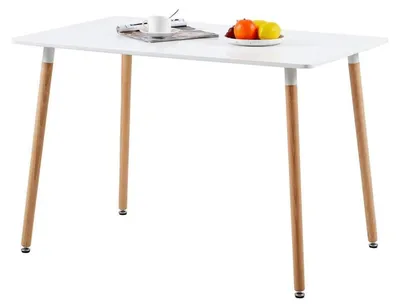 Productafbeelding van Eettafel, rechthoekig, wit, 110 x 70 x 73 cm, MDF, beukenpoten