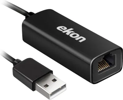 Zdjęcie produktu dla Ekon ECITUSBLANK, USB 2.0 Type-A, RJ-45, Czarny, 18 g, 1 szt., 110 mm