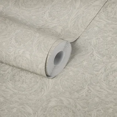 Zdjęcie produktu dla Szara, srebrna tapeta z włókniny VERSACE (1028447)