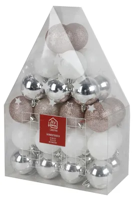 Image de Boules d'arbre de Noël, set de 36 boules de 6 cm, décoration d'arbre de Noël