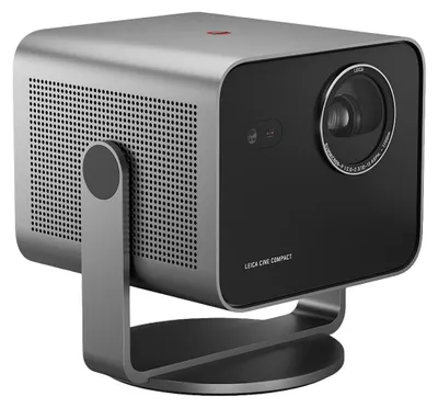 Produktbild von Leica Cine Compact 1 4K Beamer mit 360 Grad Rotationssystem und 1700 Lumen für kleinere Wohnräume