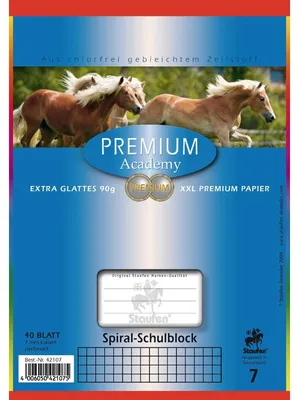 Produktbild von Staufen® 734042107 Spiralblock PREMIUM LIN 7 - A5, 40 Blatt, 7 mm kariert