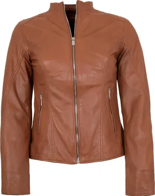 Produktbild von Jilani - Damen Lederjacke Lammnappa cognac : 44