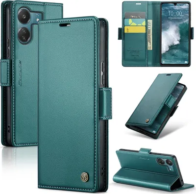 Produktbild von Xiaomi Redmi 13C /Poco C65 Hülle, Leder Brieftasche Kartenfach Schutzhülle mit Standfunktion für Xiaomi Redmi 13C /Poco C65 Grün