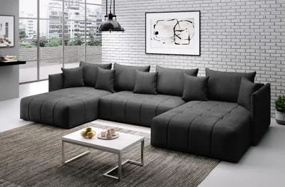 Obrázek produktu pro Sedací souprava do U VALENTINI - tmavě šedá