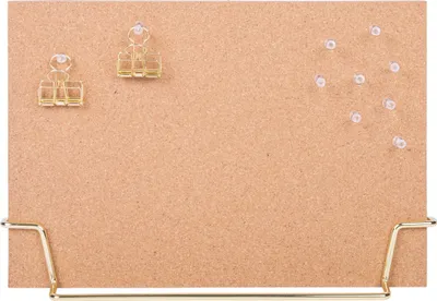 Produktbild von QUVIO Memoboard - Pinnwand - Plantafel - Memoboard - Korktafel - Klemmbrett - Gold