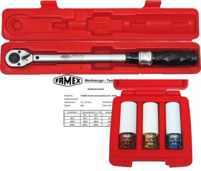 Image de FAMEX 10865-3N Clés dynamométriques 1/2" 40-210 Nm