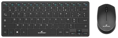 Zdjęcie produktu dla Zestaw klawiatury i myszy Bluestork Ultra Compact, ergonomiczny, czarny, 2,4 GHz
