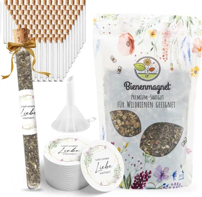Produktbild von Reagenzgläser mit Blumensamen als Gastgeschenke zur Hochzeit (100er Set)