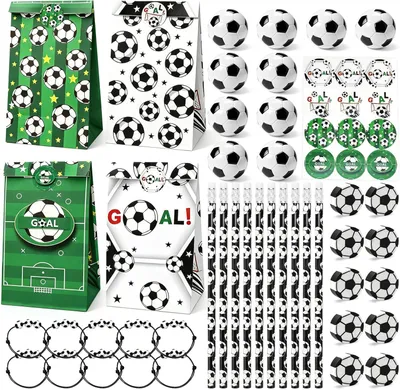 Imagen del producto de Kit de regalo de fútbol para niños, incluye lápices de colores, gomas de borrar, pulsera, 1 juego, ideal para fiestas de cumpleaños