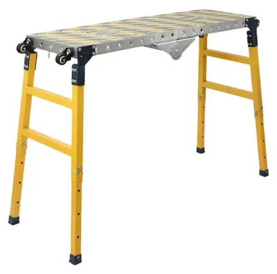 Immagine prodotto di Scala pieghevole da lavoro – Piattaforma di lavoro e impalcatura – Regolabile in altezza – Capacità di carico fino a 500 kg – Ideale per lavori di pittura e costruzione