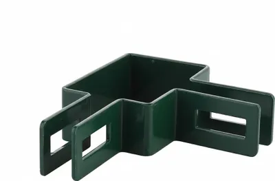 Immagine prodotto di LogistSystem Morsetto angolare rotondo 60x40 mm - Verde Morsetto per pali di recinzione - Fissaggio di pannelli in rete metallica - Morsetti per recinzioni Morsetto per binari Morsetto per pali