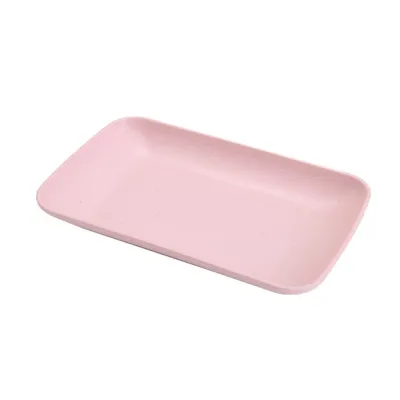 Produktbild von Servierplatte Lebensmittelqualität Stapelbares Kunststoffstil Tisch Snack Servingplatte Dessertschale Haushaltsvorräte-Rosa