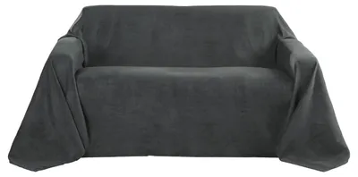 Image de Beautissu Couvre-lit 210x280 cm Couvre-lit pour canapé Daim Anthracite