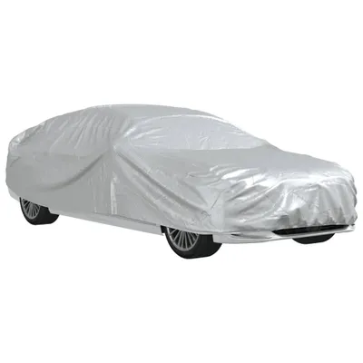 Obrázok produktu pre Plachta na auto pre sedan s popruhmi plná strieborná XL PEVA
