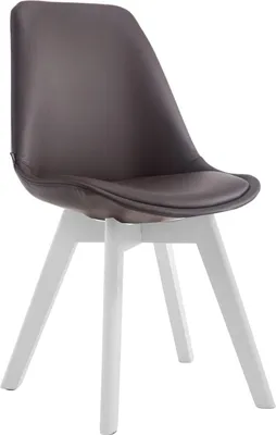Produktbild von Stuhl HLO-CP58 Kunstleder Weiß  braun