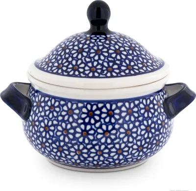 Produktbild von Original Bunzlauer Keramik 450 ml Schmalztopf mit Deckel Ø11 cm, H=12,9cm, Design 120