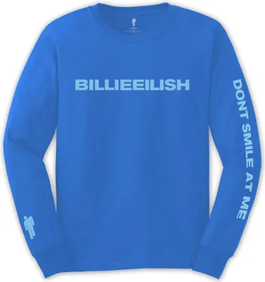 Produktbild von Billie Eilish - "Don´t Smile At Me" T-Shirt für Herren/Damen Uni Langärmlig RO10112 (S) (Mittelblau)