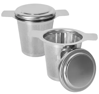 Teefilter aus Edelstahl 304, wiederverwendbar, 2 Stück