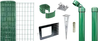 Produktbild von Alberts Fix-Clip Pro Gartenzaun, Höhe 153 cm, Länge 50 m, Zaun-Komplettset mit Bodenhülsen, grün