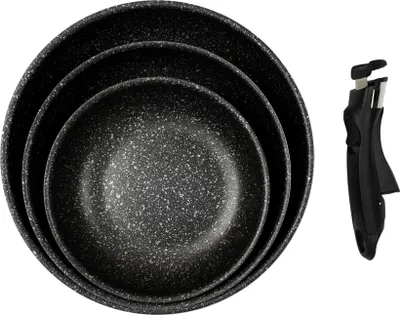 Zdjęcie produktu dla CMP KC25291 Zestaw 3 nieprzywierających patelni ze zdejmowanym uchwytem, 21/25/29 cm