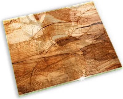 Produktbild von Unterlage für Kerzen Minimalistisch Glas Gummifüße - 60x52 cm - Holzbrettstruktur