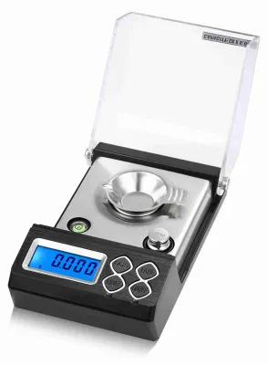Obrázok produktu pre Vysoko presná, profesionálna digitálna váha s rozlíšením v miligramoch, 20 g/0,001 g, mini elektronická váha, prášok, zlato, šperky, hmotnosť v karátoch, s kalibračnými kliešťami a miskou