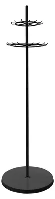 Immagine prodotto di Portacravatte indipendente, altezza 168 cm, materiale in acciaio, 31 ganci, piedini regolabili, diametro base 50 cm