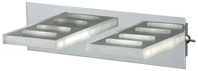 Produktbild von LED Wandlampe, Chrom, 2 flammig, B 25 cm