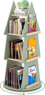 Produktbild von Drehbares Kinderbücherregal - Baumdesign, 4-stufig, 360°-Zugang