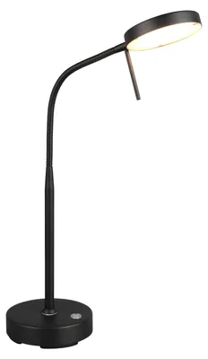 Image de Lampe de bureau sans fil noire bras flexible rechargeable USB-C couleur variable LED 3W MORENO RL