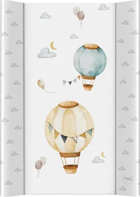 Produktbild von Wickelauflage Keil für Babybett 70 x 50 cm -  Standard 100 - wasserdicht und abwaschbar - Ballons