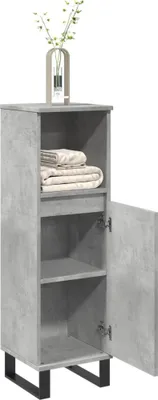 Produktbild von "2026 Promotion" Badschrank Betongrau - Badmöbel - Badregal - 30x30x100 cm Holzwerkstoff - Badezimmer C872