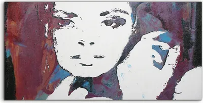 Produktbild von Coloray Acrylbild 140x70  Wandbild Acrylbilder Kunst Pop Porträt des Frauengesichts
