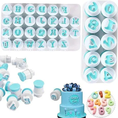 Produktbild von Famanu Ausstechformen aus rostfreiem Stahl - 26 Buchstaben und 10 Zahlen