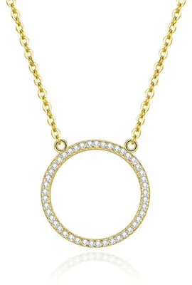Image de Collier plaqué or avec pendentif rond AGS1224 / 47-OR