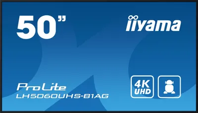 Obrázok produktu pre iiyama LH5060UHS-B1AG, Digitálna doska A, 125,7 cm (49.5"), LED, 3840 x 2160 px, Wi-Fi, 24/7