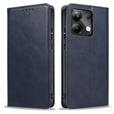 Produktbild von Handyhülle für Xiaomi Redmi Note 13 Kunstleder Flip Cover Hülle Klapphülle Case Kartenfach Farbe: Blau