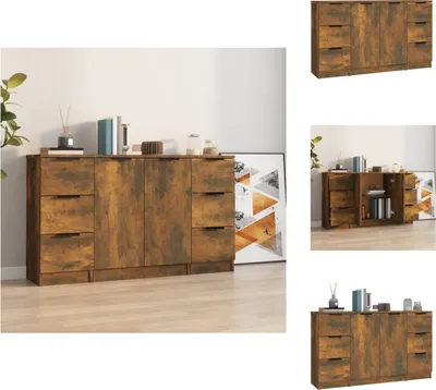 Produktbild von vidaXL Sideboards 3 Stk. Räuchereiche Holzwerkstoff -  Sideboards