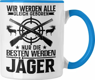 Produktbild von Trendation - Jäger Geschenke für Männer Tasse Geschenkidee Nur Die Besten Sind Jäger (Blau)